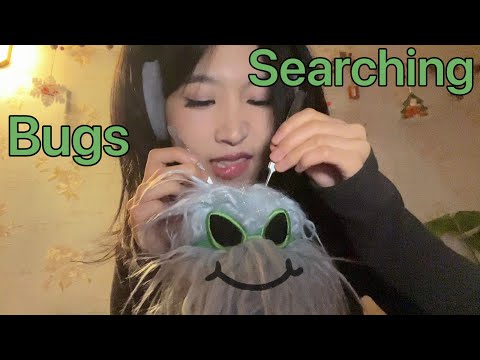 ASMR Bugs Searching, Hair Brushing, Scalp Check with my new friend