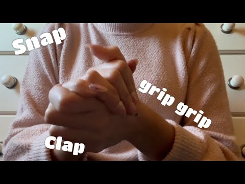 ASMR: Tingly hand sounds (snaps, flutters, gripping, rubbing, clapping)