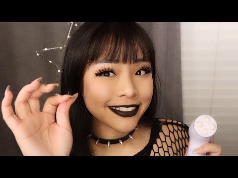 ASMR | Relaxing Goth Facial Acupuncture Holistic Health | Blood Flow, Collagen, Digestion