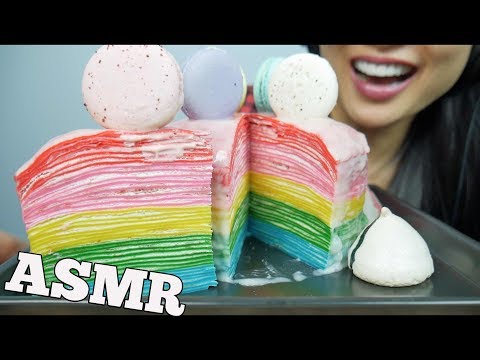 ASMR CREPE CAKE - *Homemade (SOFT STICKY EATING SOUNDS) NO TALKING | SAS-ASMR