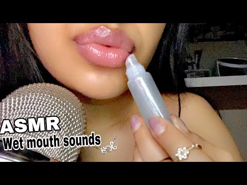 ASMR~ Soft & Sensitive WET Mouth Sounds + Lipgloos Application (no talking)