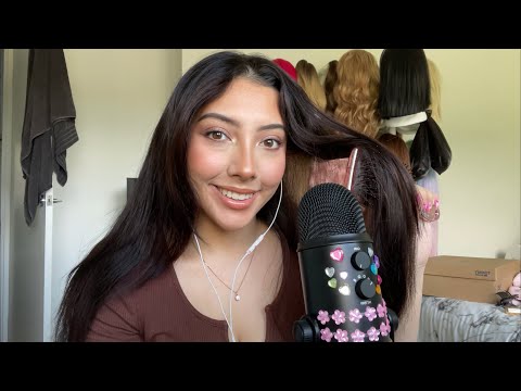 ASMR 10 Facts About Me 💜✨ ~hair brushing and rambling~ | Whispered