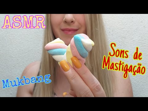 ASMR Binaural: Comendo Marshmallow | Sons de Mastigação | Mukbang