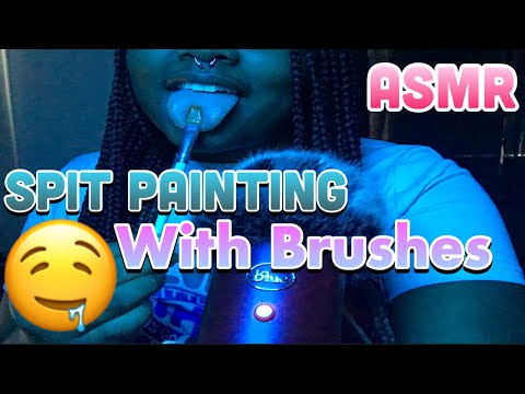 ASMR Spit Painting With Brushes👩‍🎨💦(You Are A MASTER PIECE) #asmr