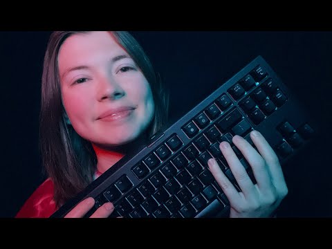ASMR for the Background - Random Whispers and Mouth Sounds With Layered Book and Keyboard Sounds