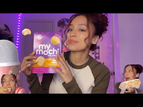 ASMR trying MOCHI ice cream for the first time!!😋💕 (close-up) *eating/mouth sounds warning*