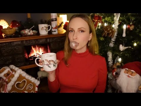 ASMR | Calming Hot Chocolate & Candy by the Crackling Fire🍬☕🎄 (Soft Spoken Personal attention)❤️