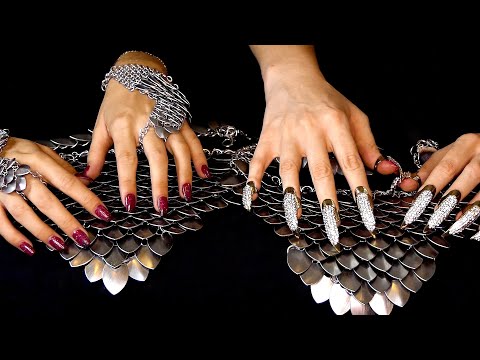 ASMR ⚡ Ultra Tingles Double Tapping on a Chain Armor, Soft Whispering 😴