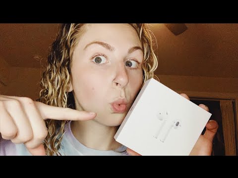 ASMR- apple AirPods unboxing & eating a snack