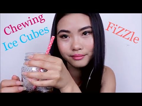 ASMR ~ FiZZing Drinks, Chewing Ice Cubes ~ Whispering