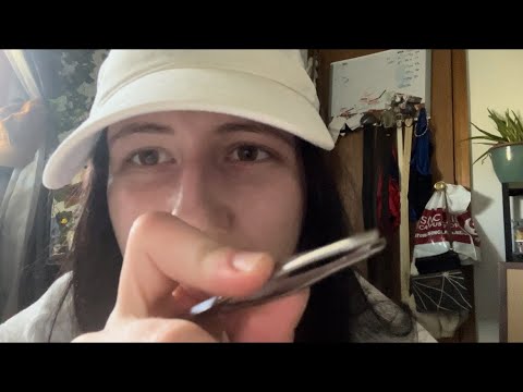 cleaning out eyes and plucking your nose hairs! intense spit painting and mouth sounds ASMR