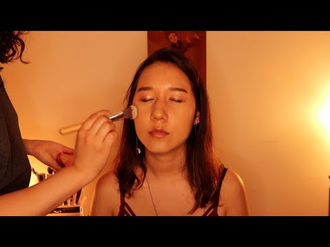 [ASMR] Real Person Makeup Tutorial by Sister (Face Brushing, Soft Spoken)