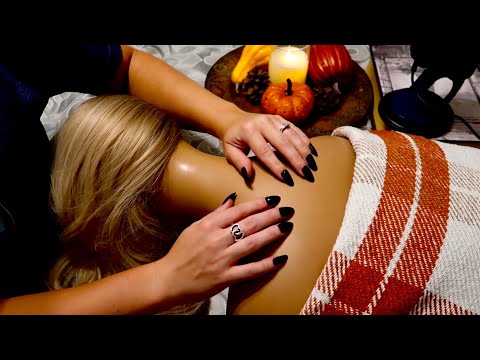 ASMR | Cozy Fall Back Scratching, Back Brushing, Neck Attention & Head Massage