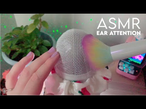 ASMR Ear Attention [Crinkly Mic Brushing] | NO TALKING