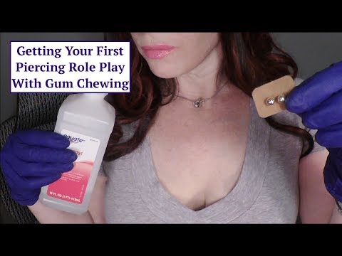 ASMR Getting Your First Piercing at Claire's. Gum Chewing, Gloves, Jewelry Sounds