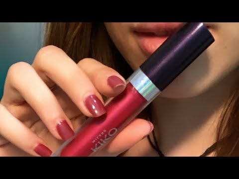 ASMR ~ Kat/ lipgloss application - hand movements - mouth sounds - tapping 💤