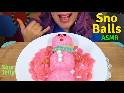 ASMR Hostess  Marshmallow SNO BALLS cake eating sound | 미국 과자 마쉬멜로우 초코 케이크 리얼 사운드 먹방