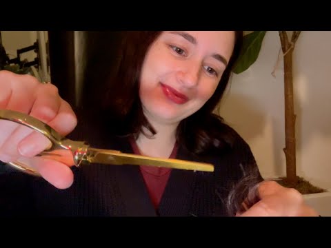ASMR| Getting Your Haircut! (Hair Brush/Trim, Soft Spoken, Personal Attention)