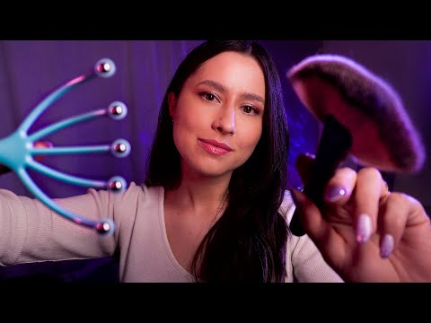 ASMR Relaxing triggers for sleep 😴 visual, hand movements, plucking, camera brushing, mouth sounds