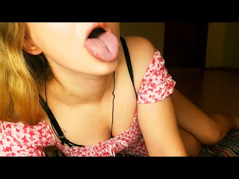 ASMR| licking lens,  tongue flicking, kissing + MOANS