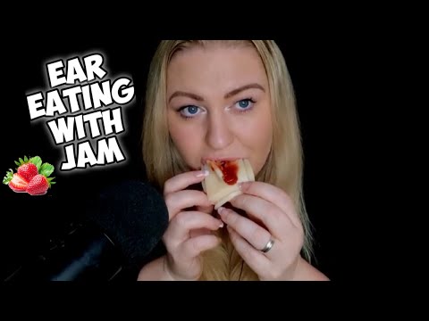 ASMR EAR EATING WITH🍓 JAM