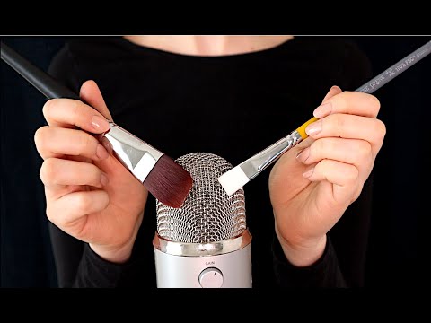 ASMR with Paint Brushes | Mic Brushing (No Talking)