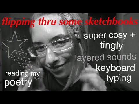 ASMR - Layered paper tracing, scratching, rustling + keyboard tapping + poetry
