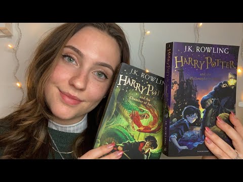 ASMR Harry Potter Book Collection ⚡️🦉🔮 (tapping, page turning, whisper reading)✨
