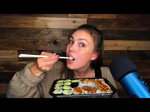 ASMR || SUSHI MEAL😛🥢🍣 (whispering, chewy sounds, plant based)