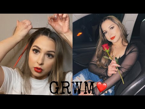 ASMR GRWM 🍷 Makeup, hair & Outfit for date night ❤️🌹