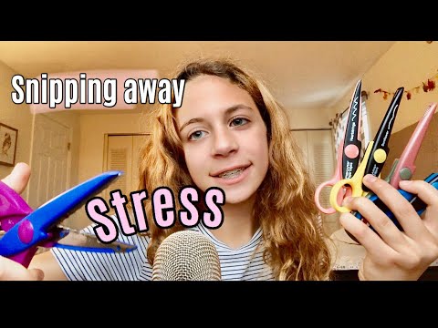 ASMR Snipping Away your stress with 8 types of scissors ✂️