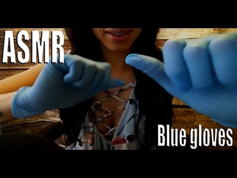 {ASMR} Blue extra small latex gloves