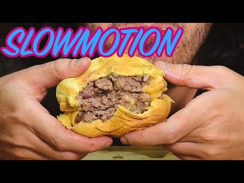 ASMR TRIPLE CHEESE BURGER * SLOW MOTION * ( EXTREME SOFT EATING SOUNDS ) 먹방