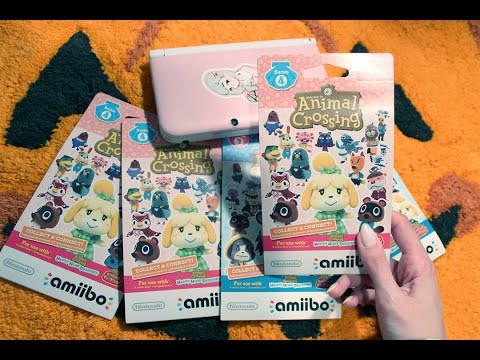 Animal Crossing Card Opening & Happy Home Designer Letsplay! (ASMR whispering/packaging/cards)