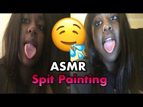 ASMR Fast & Aggressive Spit Painting 🤤👩‍🎨 (fast mouth sounds with tingly hand movements😴) #asmr
