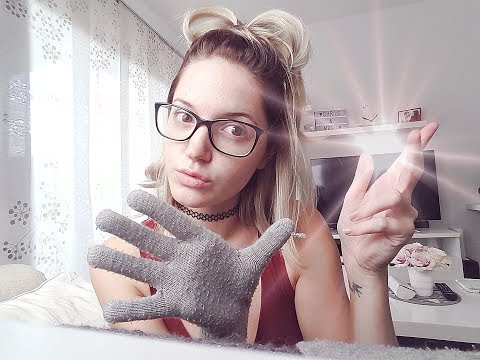 ASMR strange girl tries to relax you - with mouth sounds, hand sounds and movements and gloves
