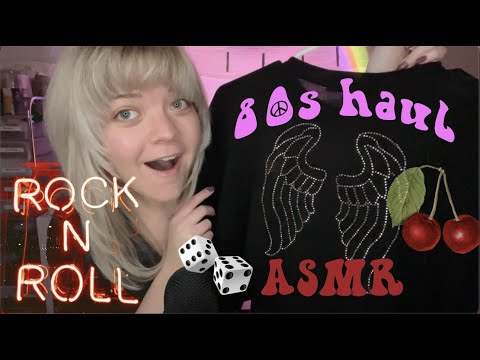 ASMR 80s band tee 🎲 🍒 & shoes haul 🖤 🎲 🍒 ft. fav rock bands, vans, leather boots
