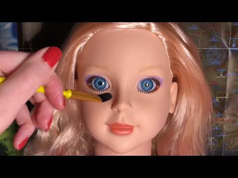 ASMR Doll Face Brushing, Tracing and Whispering