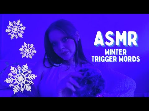 ASMR | Winter Trigger Words For Intense Tingles! FAST & SLOW UP-CLOSE WHISPERING ❄️🤍