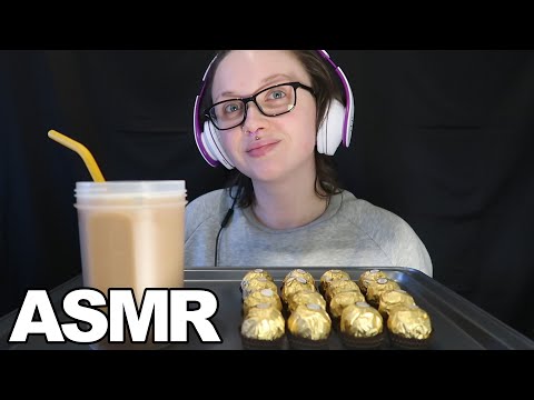 ASMR Ferrero Rochers & Iced Coffee [Eating Sounds- No Talking]