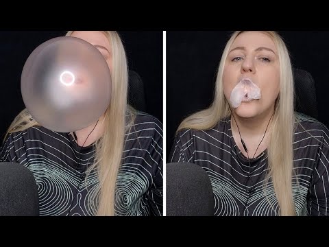 ASMR  Bubble Gum Blowing Big Bubbles & Sucking Them Back In