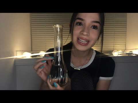 ASMR Dropping Pellets in a Vase filled w/ Water (whispers, tapping, plopping sounds)