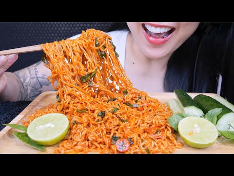 *NEW NONGSHIM TOM YUM SPICY NOODLES (MUST TRY) ASMR EATING SOUNDS | NO TALKING | SAS-ASMR