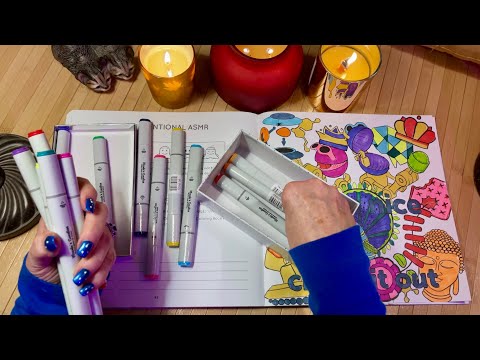 Coloring With Specialty Markers (No talking version) "Please Wear Headphones" coloring book~ASMR