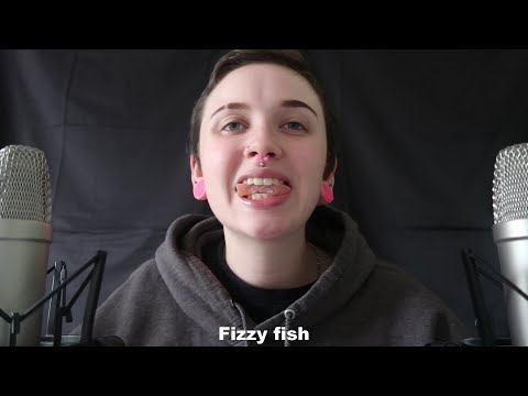 ASMR Fizzyfish jellies candy [chewy eating sounds]