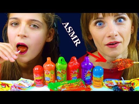 ASMR TRYING Mexican CANDY (Spicy Chili Lolipop) EATING SOUNDS LILIBU