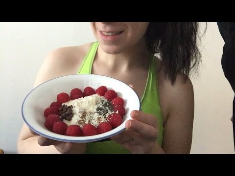 ASMR eating yogurt and berries! Mouth sounds