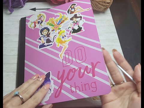 [ASMR] Sailor Moon stickers on notebook 💫🌒