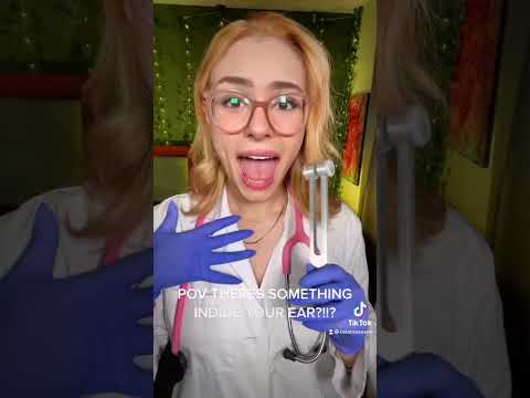 ASMR THERE IS SOMETHING IN YOUR EAR ?! #shorts Asmr for sleep medical exam shorts FAST !