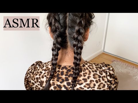ASMR Making Dutch Braids 🤍 Relaxing Hair Play w. Styling, Parting, Brushing & Scratching, no talking